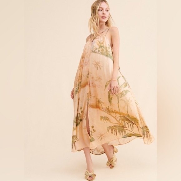 Anthropologie Strappy Floral Maxi Dress - Picture 1 of 13